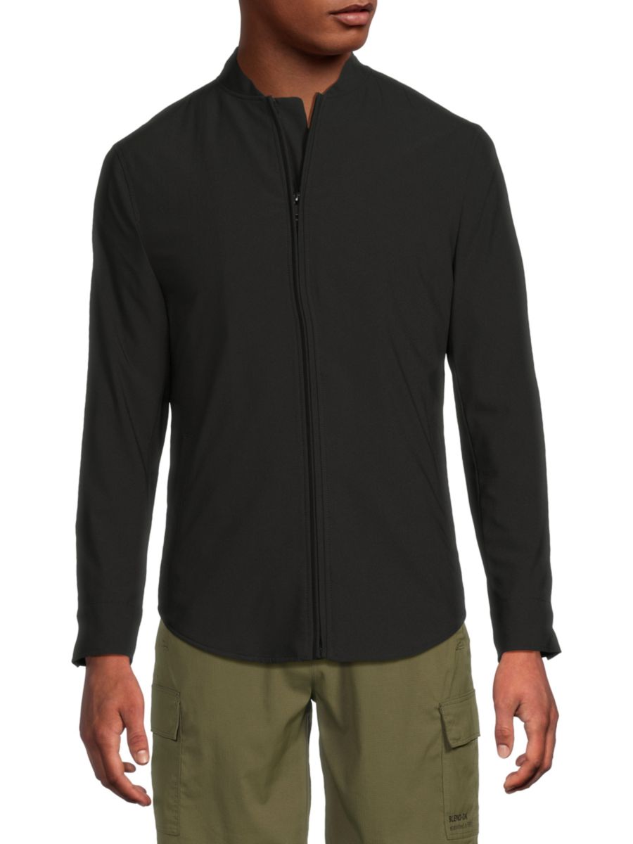 

Однотонная облегающая куртка на молнии Kenneth Cole, черный