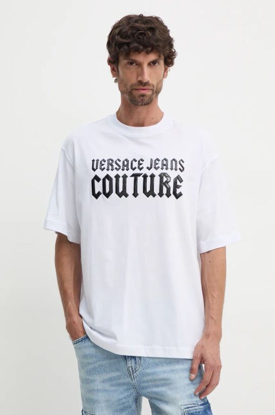

Хлопковая футболка Versace Jeans Couture, белый