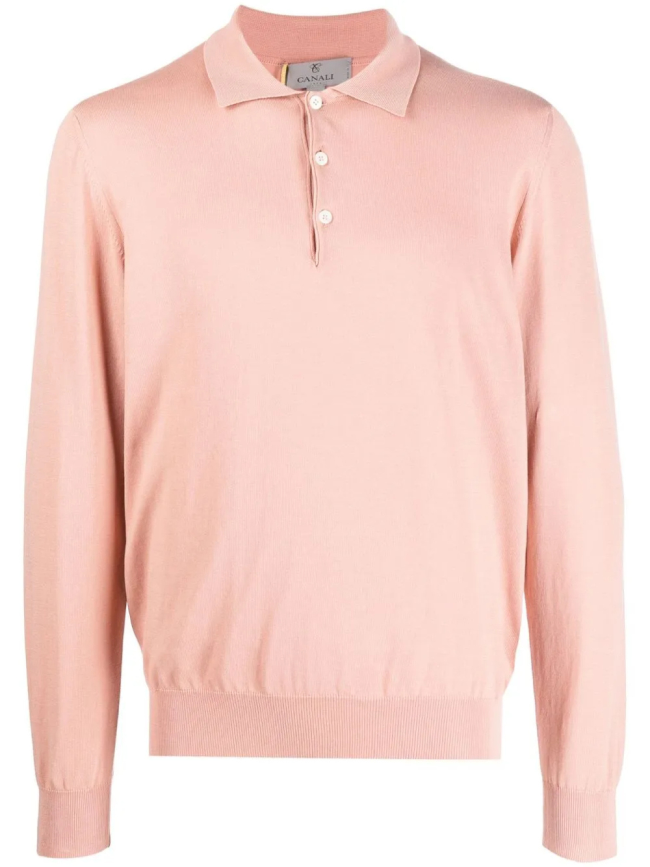 

Canali рубашка поло с длинными рукавами, розовый