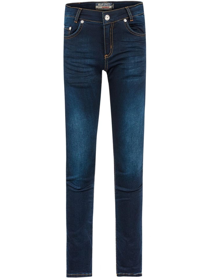 

Джинсы брюки узкие ультраэластичные темно-синего цвета Blue Effect