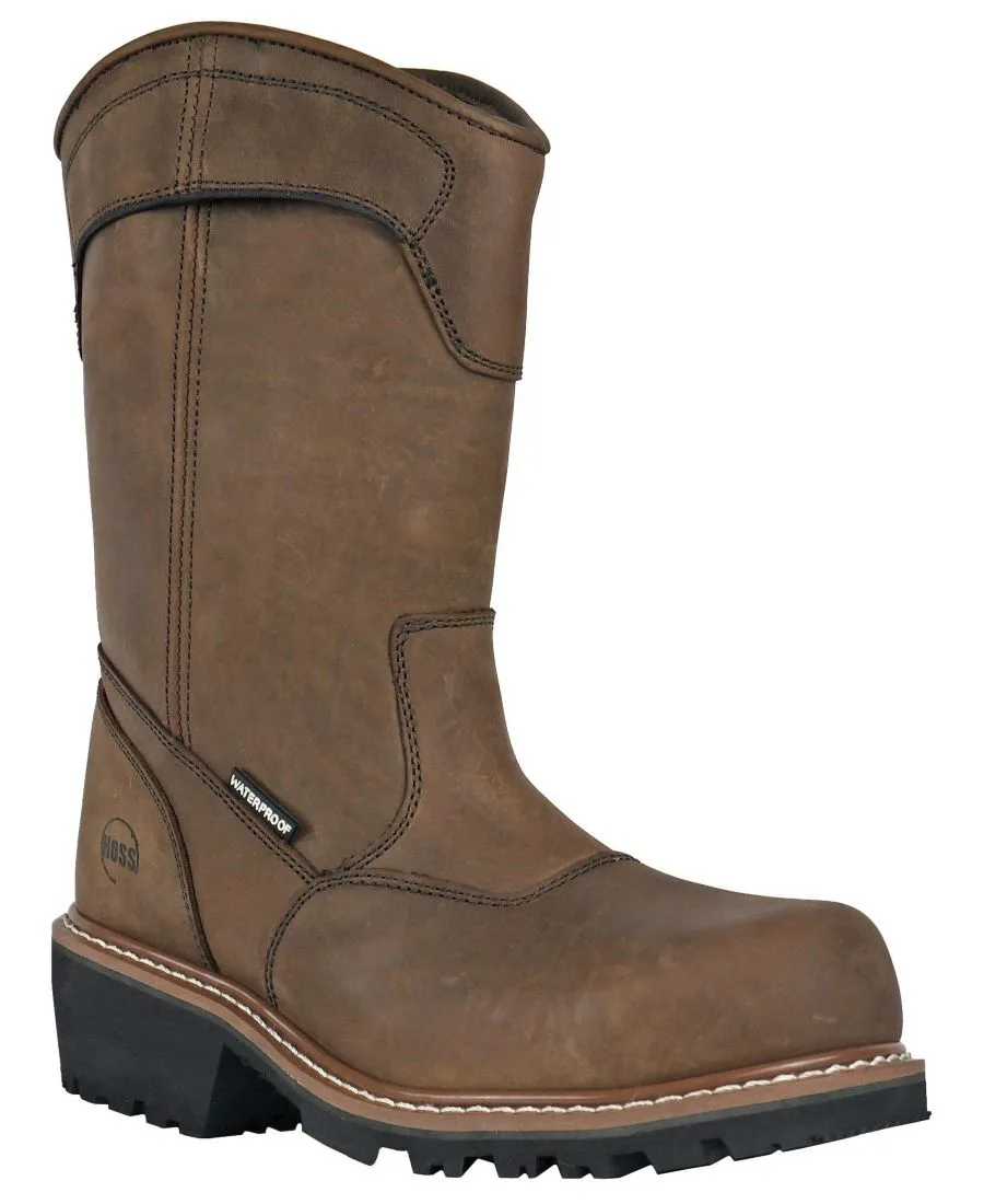Мужские рабочие ботинки Buford Logger Pull On с композитным носком Hoss Boot Company, коричневый