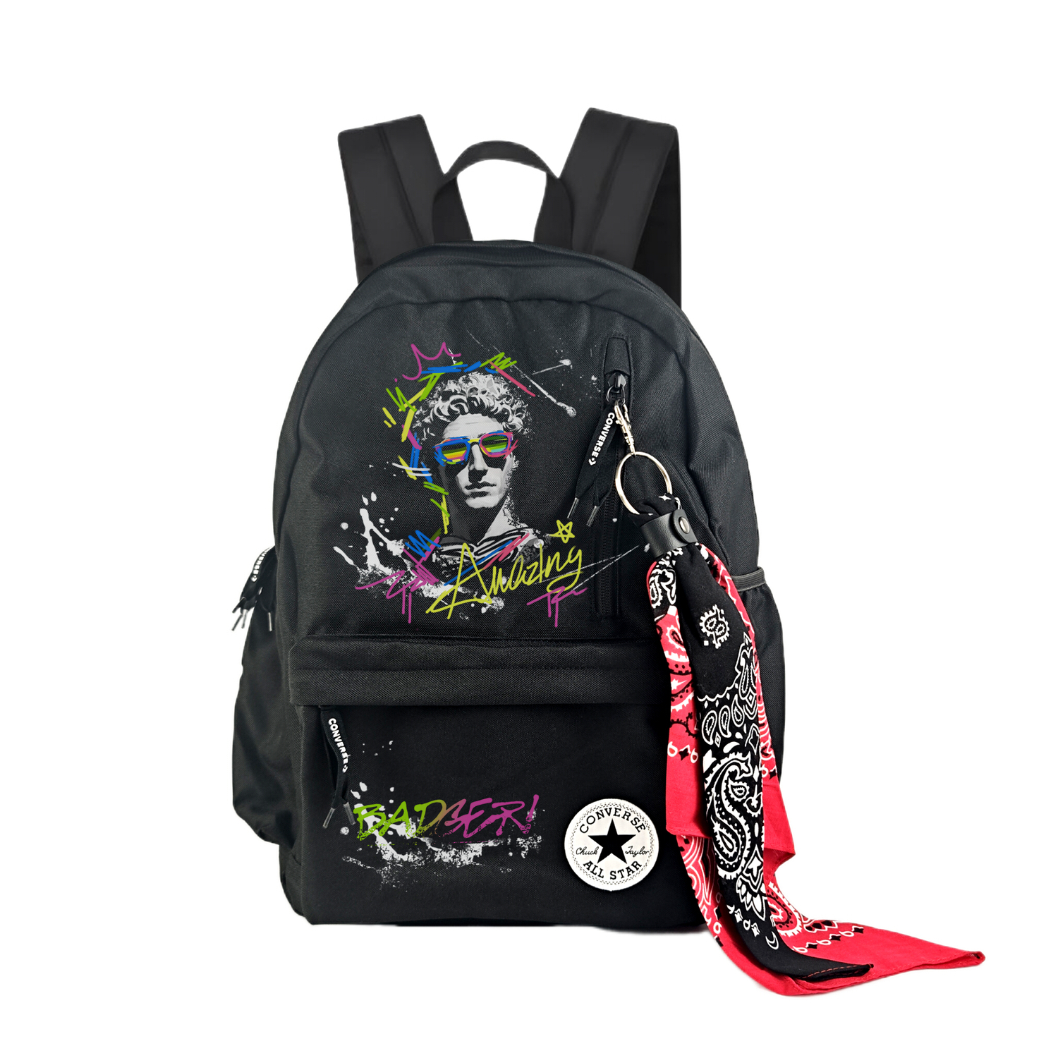 

Converse Полиэстеровый рюкзак средний унисекс черный, Demon Graffiti