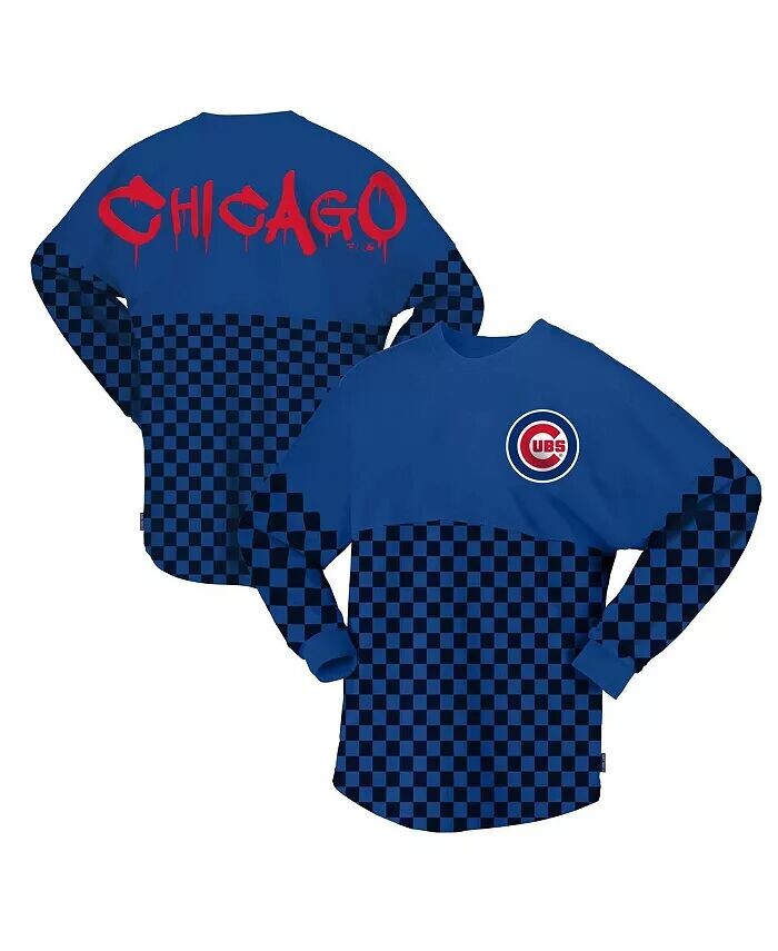 

Женская футболка с длинным рукавом с принтом в клетку Royal Chicago Cubs Fanatics