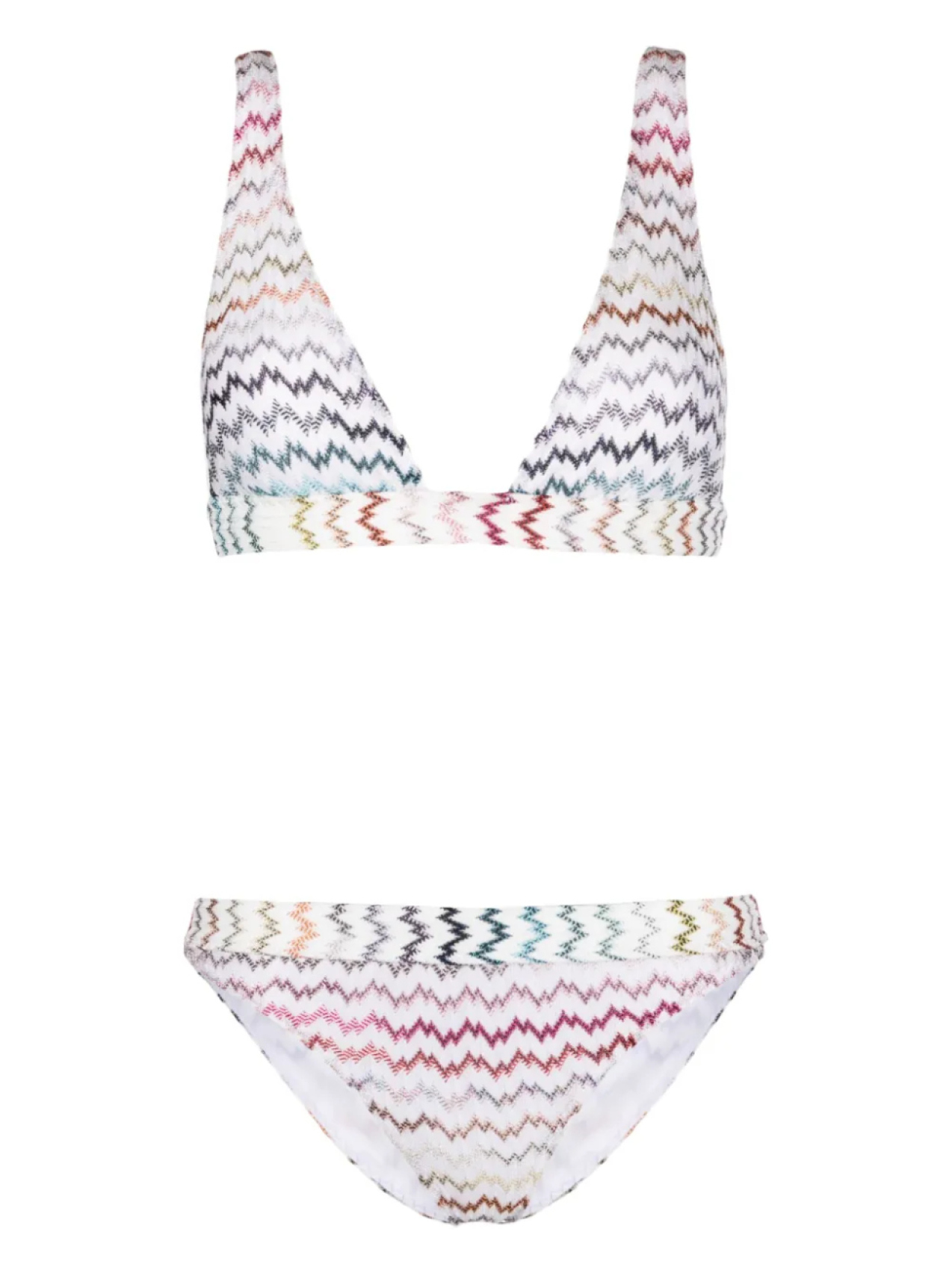 

Missoni трикотажное бикини с узором зигзаг, белый