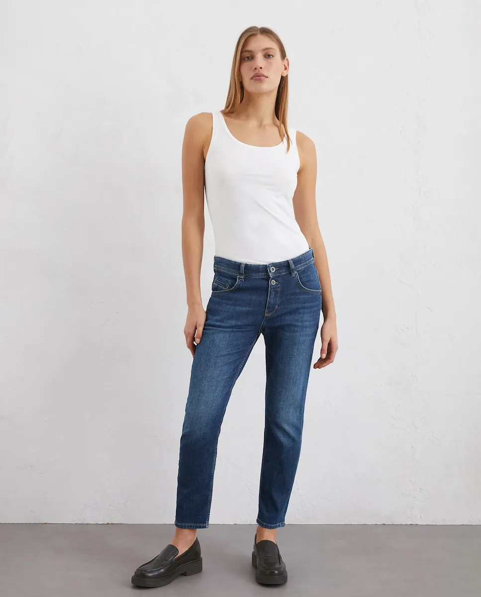 

Женские джинсы модели Theda boyfriend из мягкого эластичного хлопка MARC O'POLO, синий