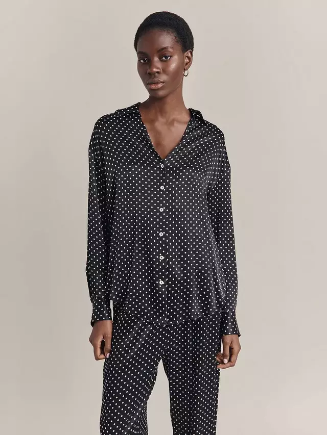 

Рубашка Ghost Amy Polka Dot Satin, цвет black/white