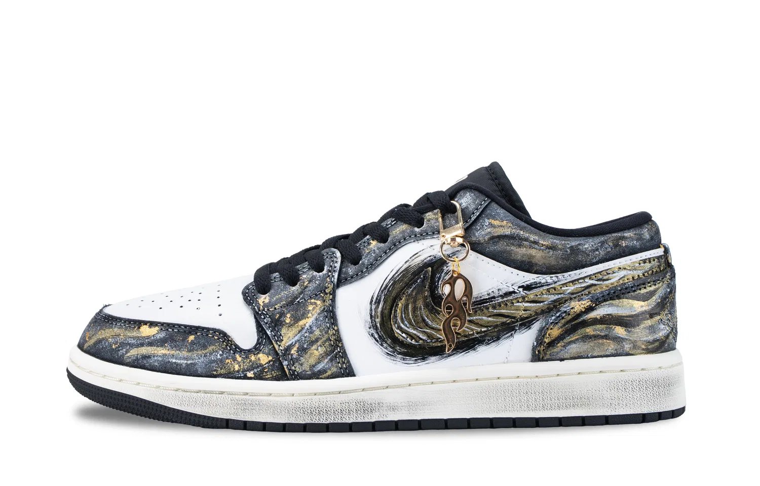 Кроссовки баскетбольные Air 1 Mystic Gold Chasing Waves Jordan Black Gold — фото 3