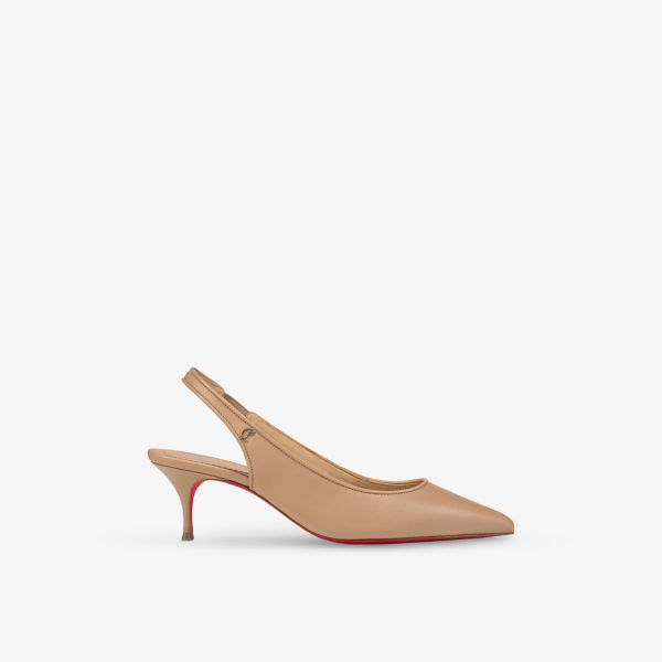 Туфли-лодочки Christian Louboutin Sporty Kate Sling 55 на каблуке с ремешком, красный