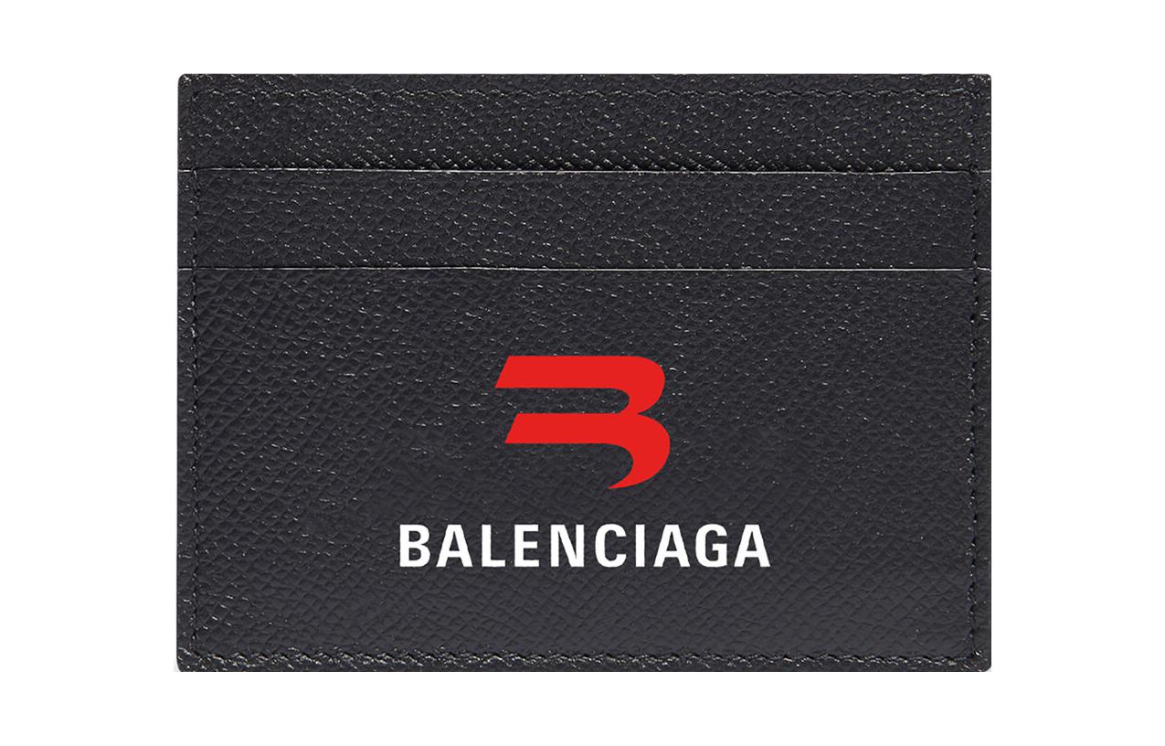 

Кардхолдер из зернёной телячьей кожи мужской чёрный Balenciaga