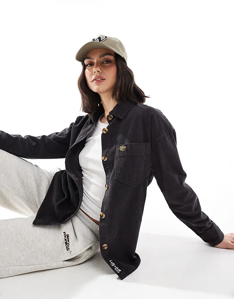 

Рубашка Superdry Chunky вельветовая, черная
