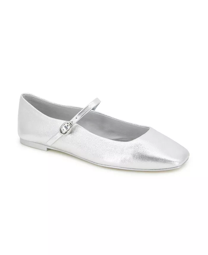 Женские балетки Jasper с квадратным носком Kenneth Cole New York, серебряный