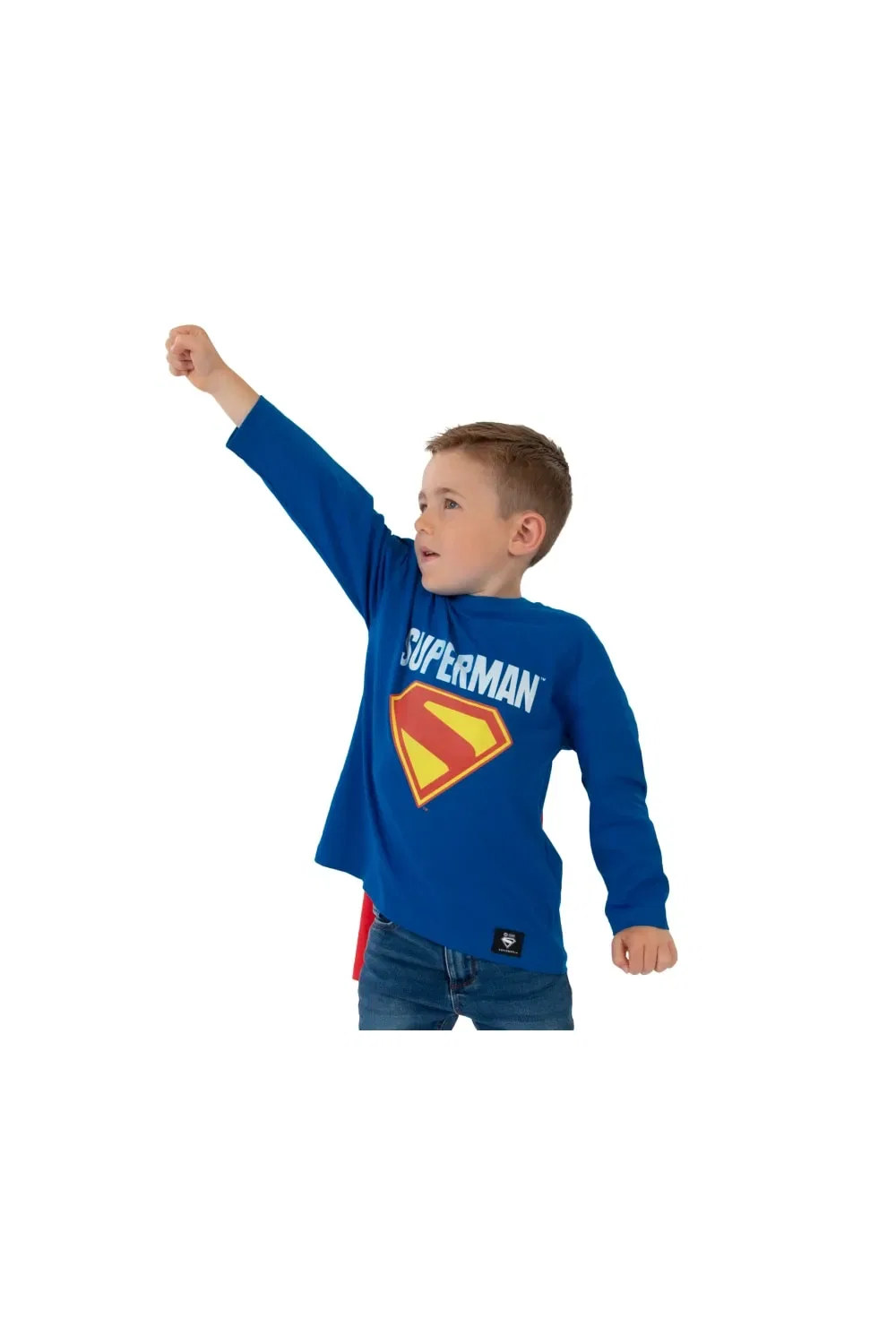 Футболка с длинным рукавом Superman с отстегивающимся плащом DC Comics, синий — фото 3