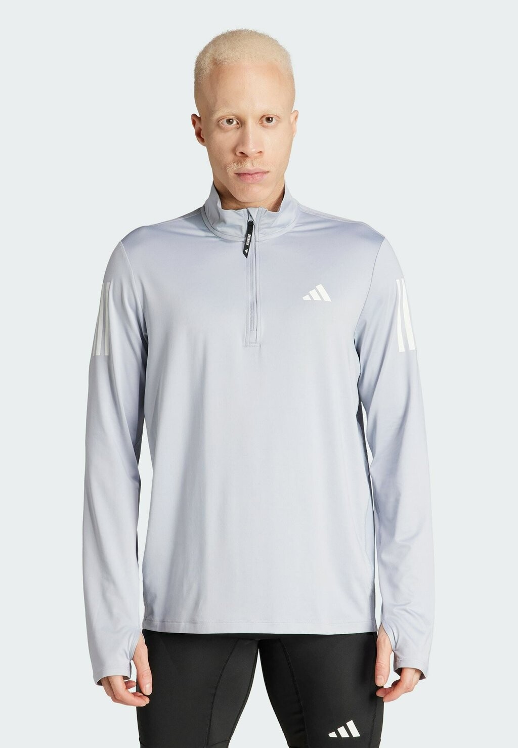 

Футболка с длинными рукавами Own The Half-Zip Adidas, цвет halo silver