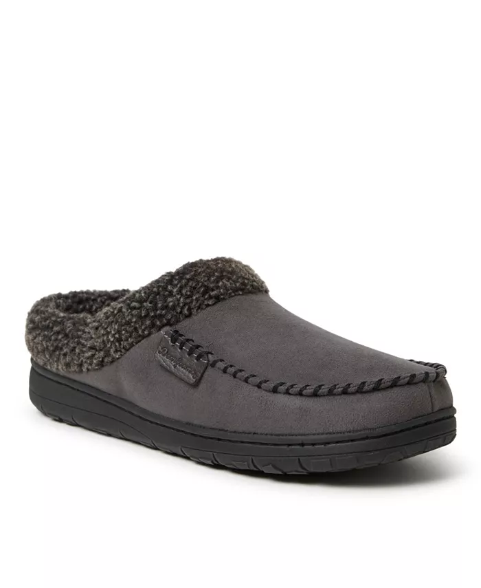 

Мужские домашние тапочки-клоги Moccasin Toe из микро-замши Dearfoams, серый