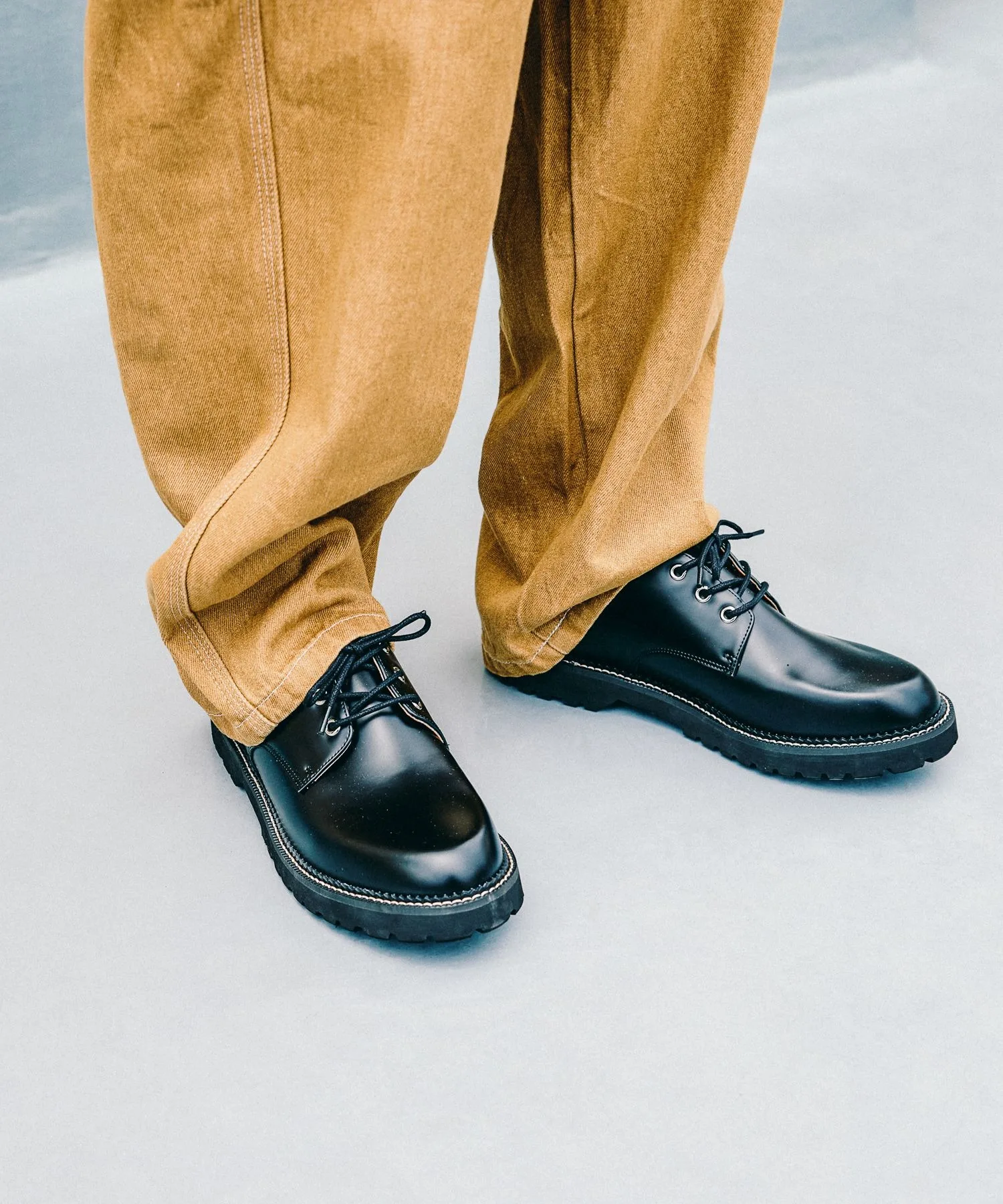Мужские туфли с плоским носком из искусственной кожи NEW PLAIN TOE SHOES niko and... чёрные