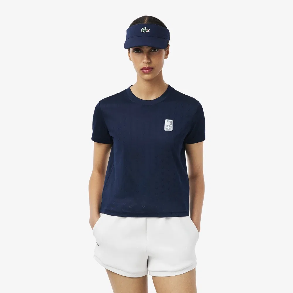 Футболка теннисная Lacoste Heritage, темно-синяя