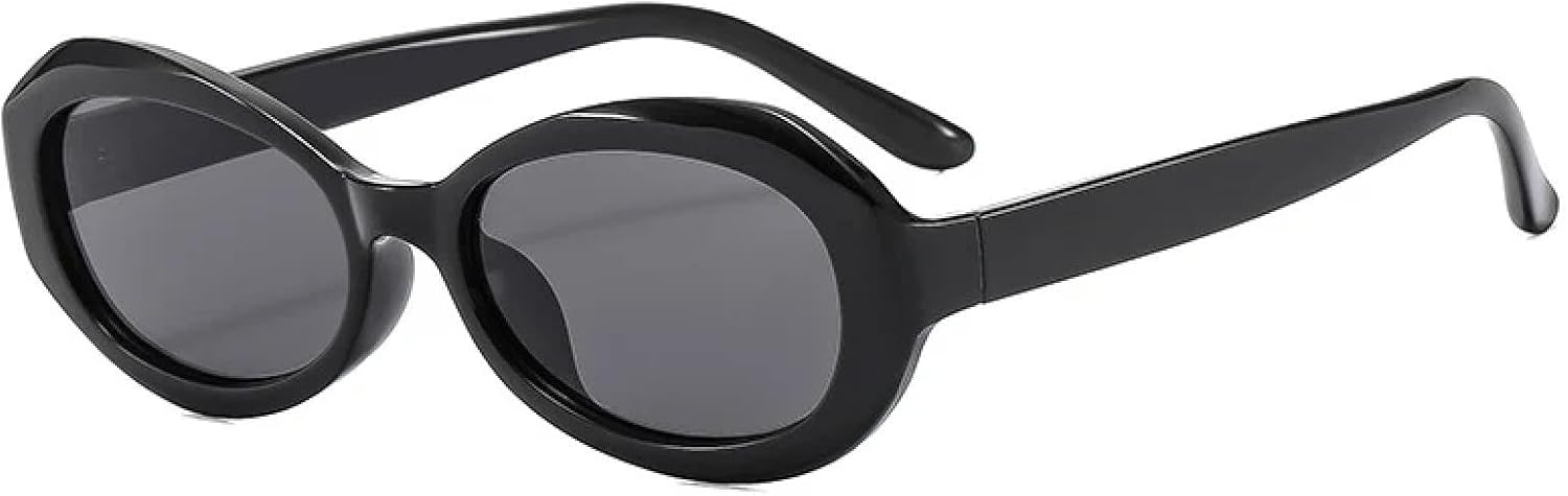 

Солнцезащитные очки с защитой от УФ-излучения UV400 | Панк-очки овальной формы для путешествий | Для женщин и мужчин, для занятий спортом на открытом воздухе и вождения DSVIGF, Black-black