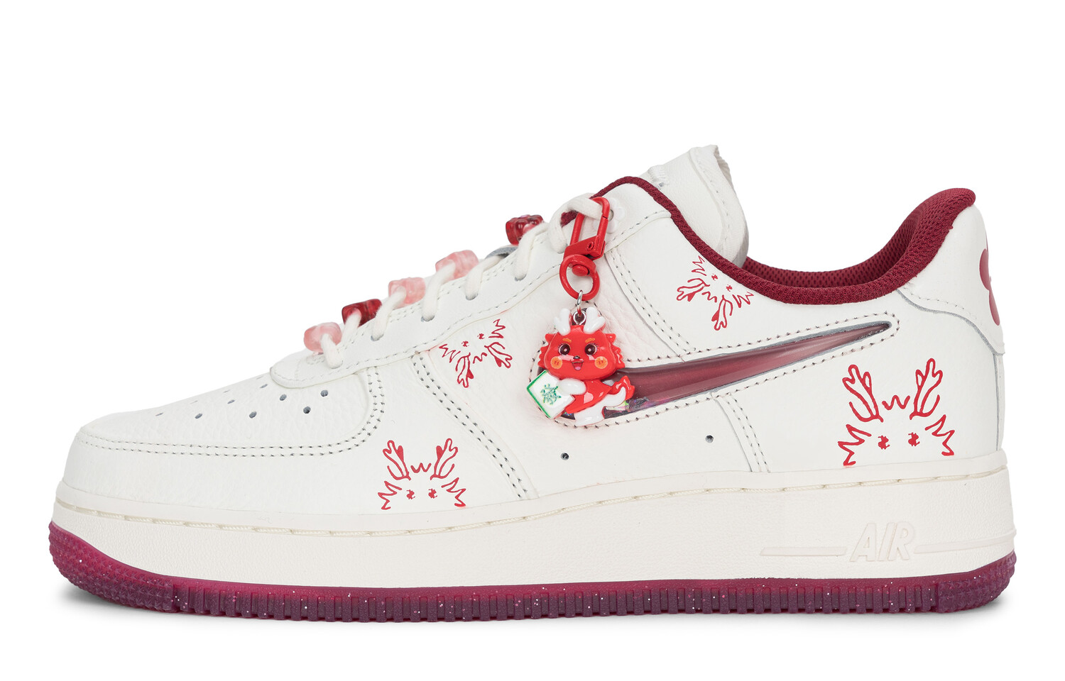 

Кроссовки Nike Air Force 1 Skateboarding Shoes Women's Low-top White/red, белый