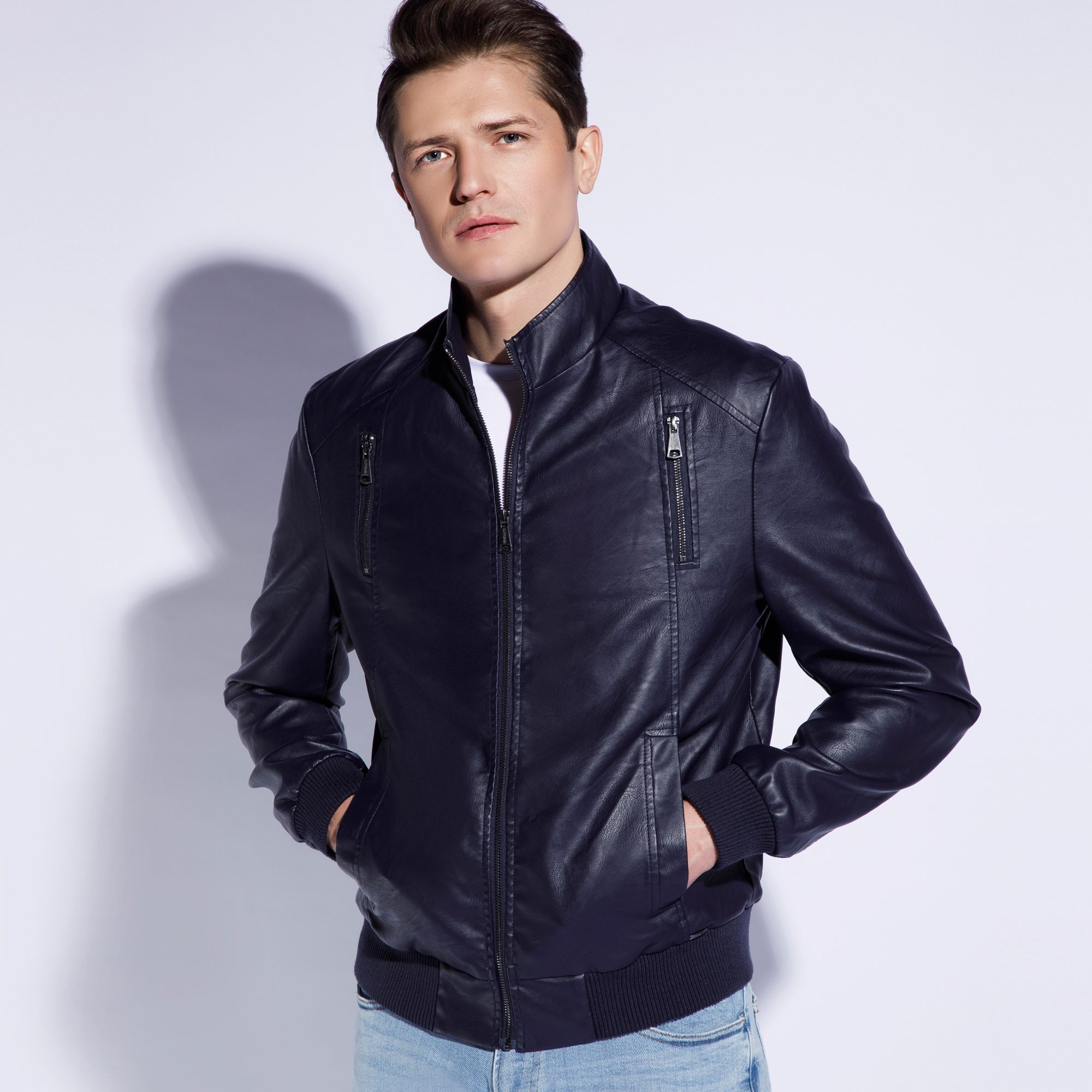 

Кожаная куртка Wittchen Stylish eco leather jacket, man, темно синий