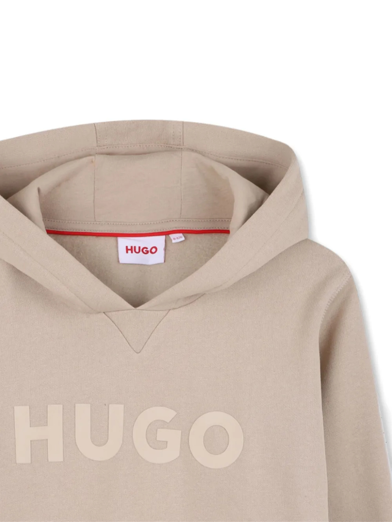 Толстовка с капюшоном и принтом логотипа HUGO KIDS, нейтральный — фото 3