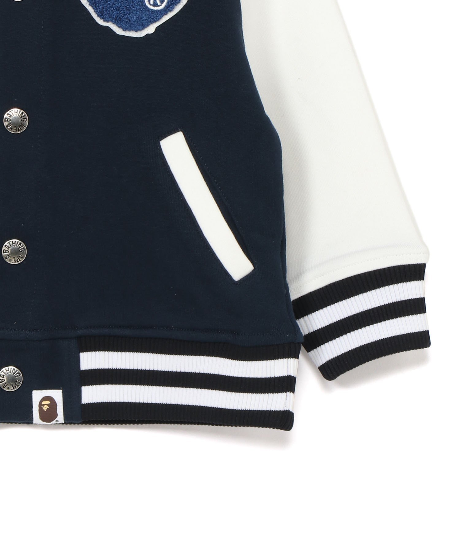Толстовка с капюшоном и куртка в стиле «Акула» A BATHING APE, NAVY — фото 4