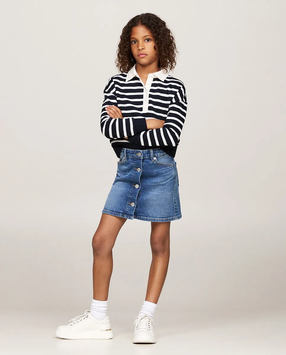 

Джинсовая юбка для девочки на пуговицах Tommy Hilfiger, синий