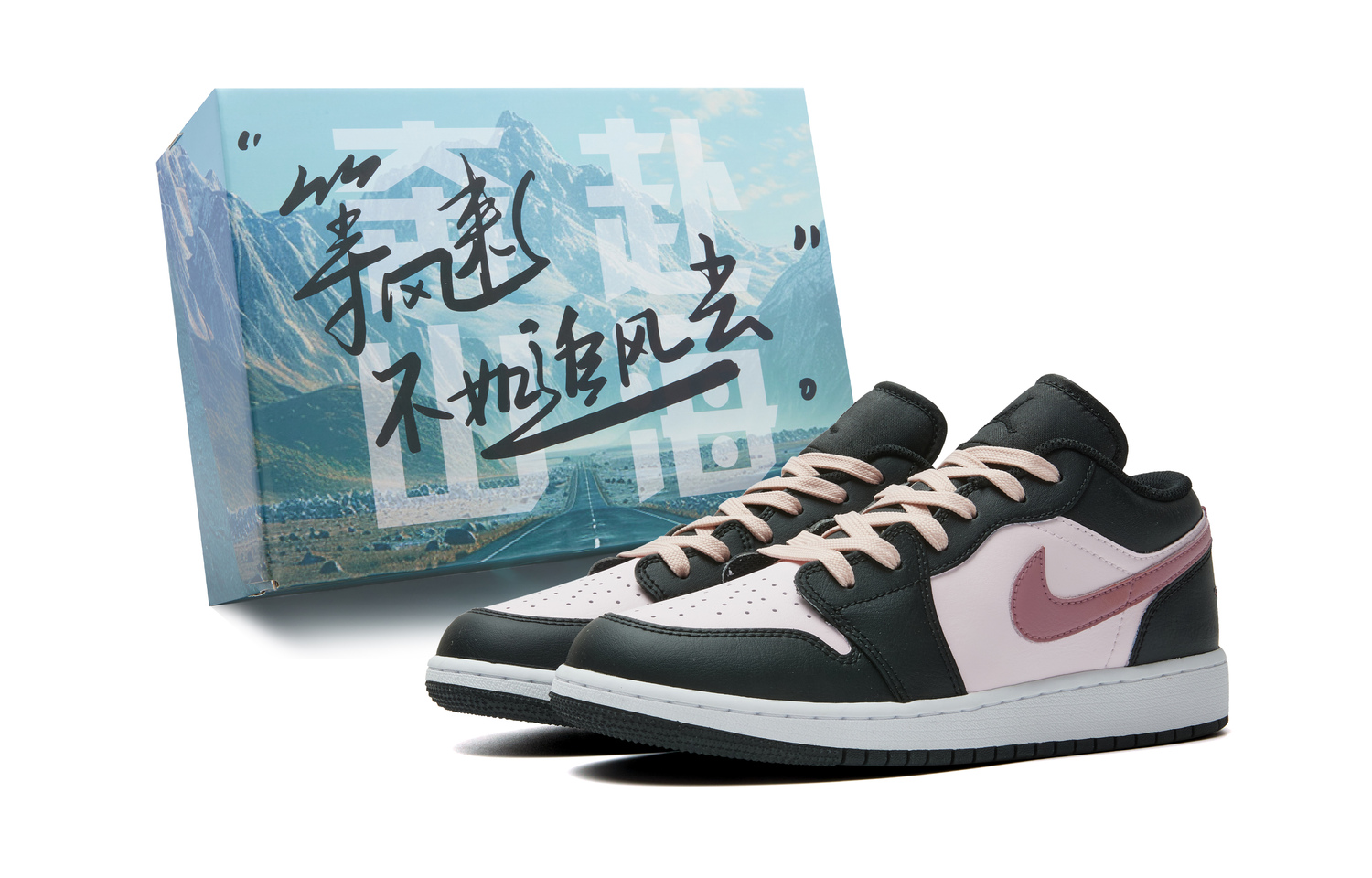 

Jordan Air 1 нескользящие износостойкие низкие детские баскетбольные кроссовки Black Pink для подростков