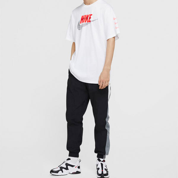 Футболка sportswear retro pattern printing white Nike, белый — фото 4