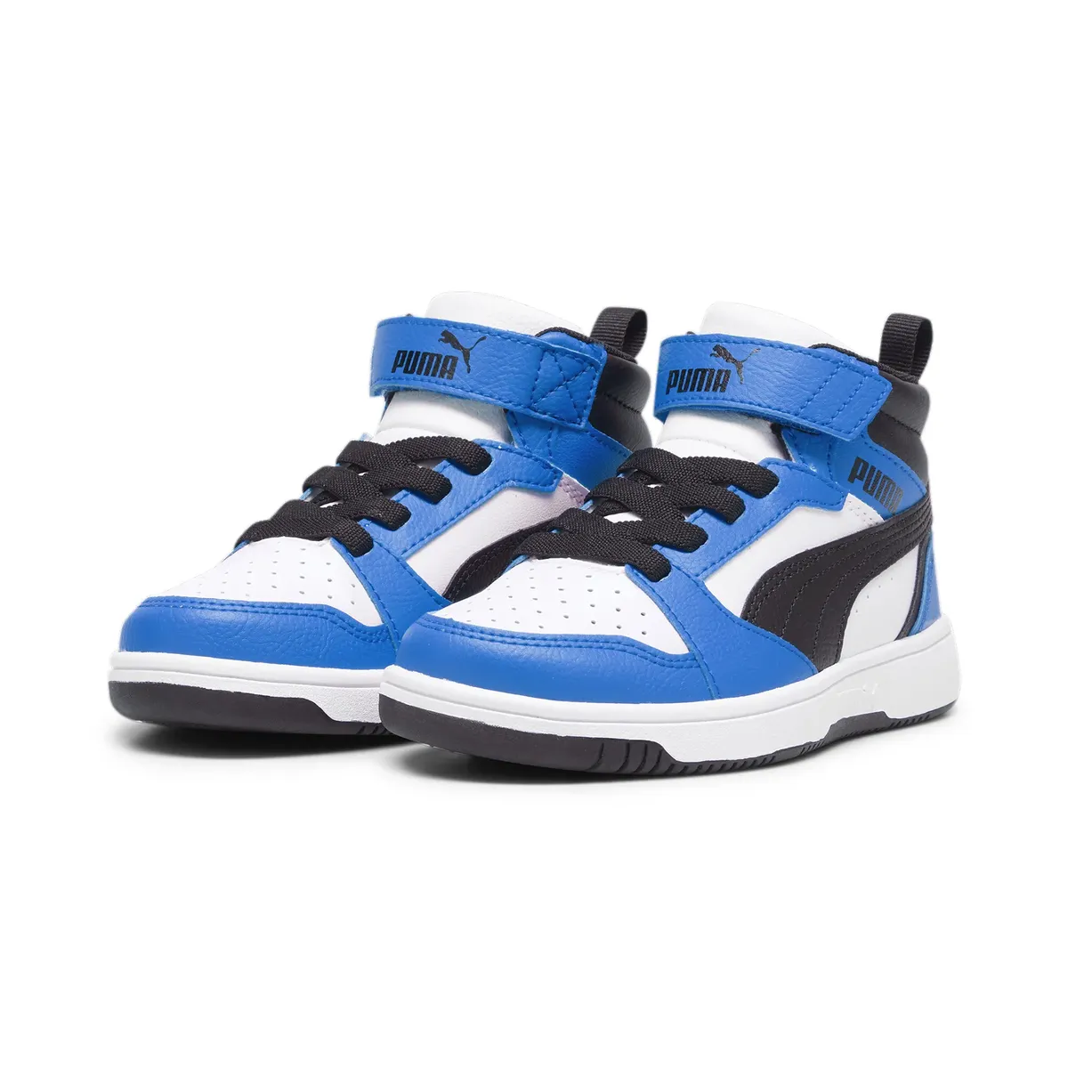 

Кроссовки PUMA "REBOUND V6 MID AC+ PS", цвет Puma White- Puma Black-Racing Blue