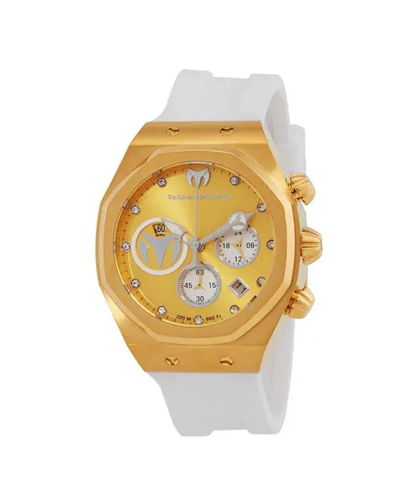 

Женские часы tm-523008 с рифовым кварцем, серебристые, с золотым циферблатом Technomarine, white