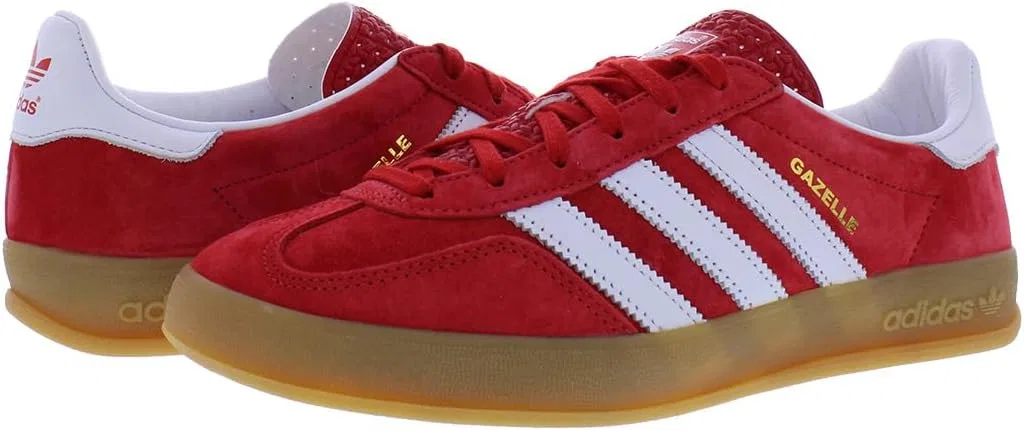 Мужские кроссовки Adidas Gazelle для дома, Red, White, Brown, Red — фото 3