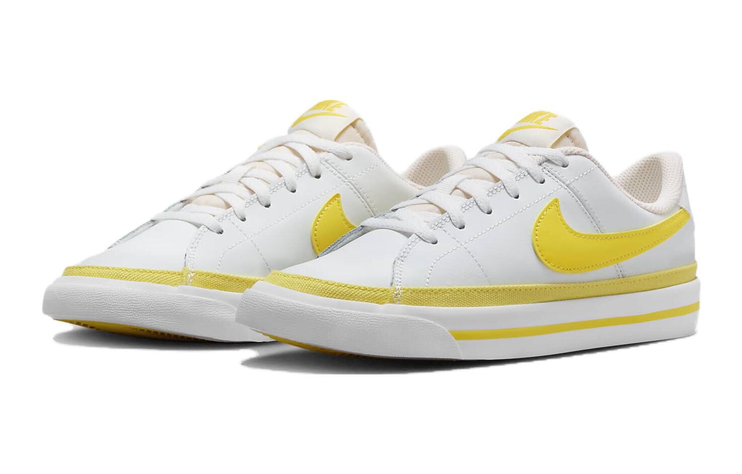 Детские кроссовки для скейтбординга Nike Court Legacy GS, White/Yellow — фото 3