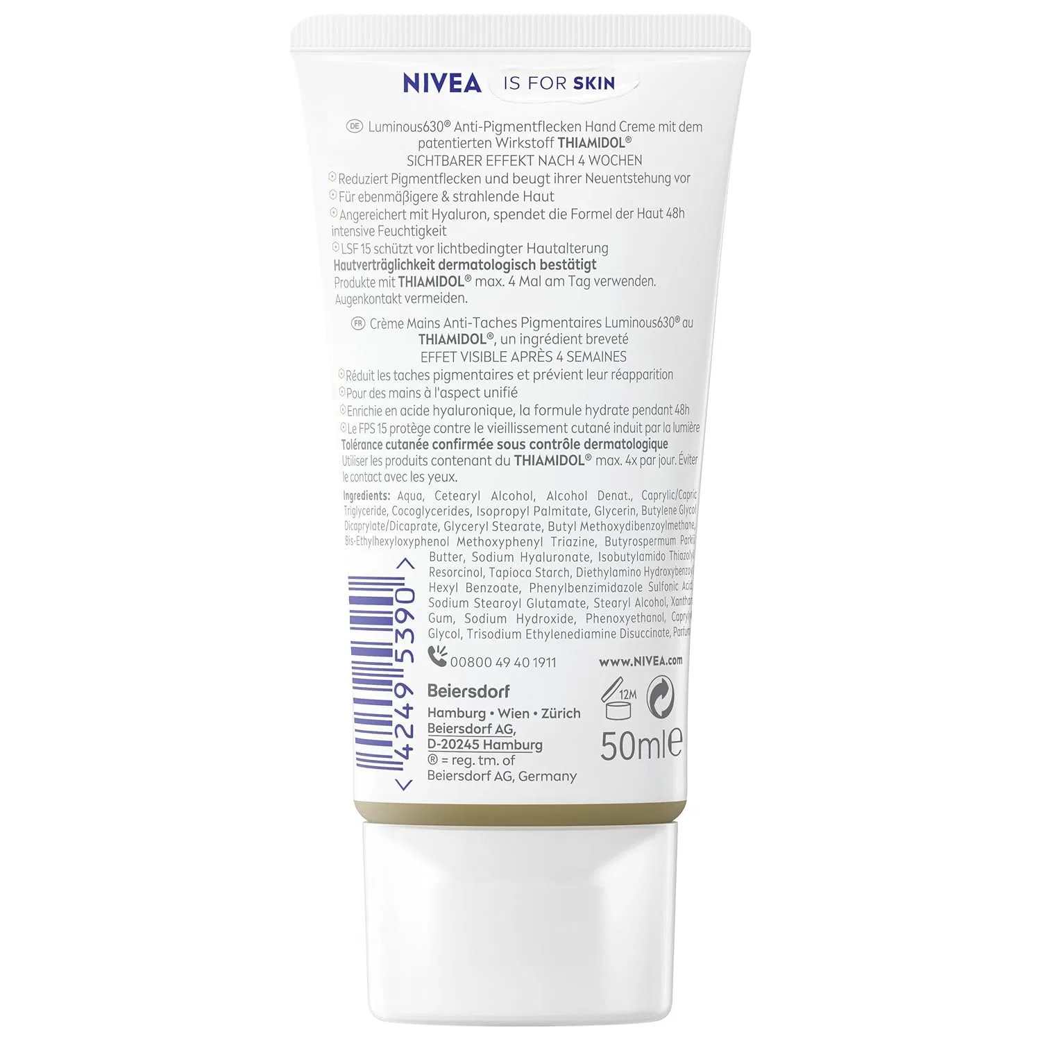 Интенсивный крем для рук NIVEA Luminous630 против пигментных пятен, SPF 15 Nivea — фото 2