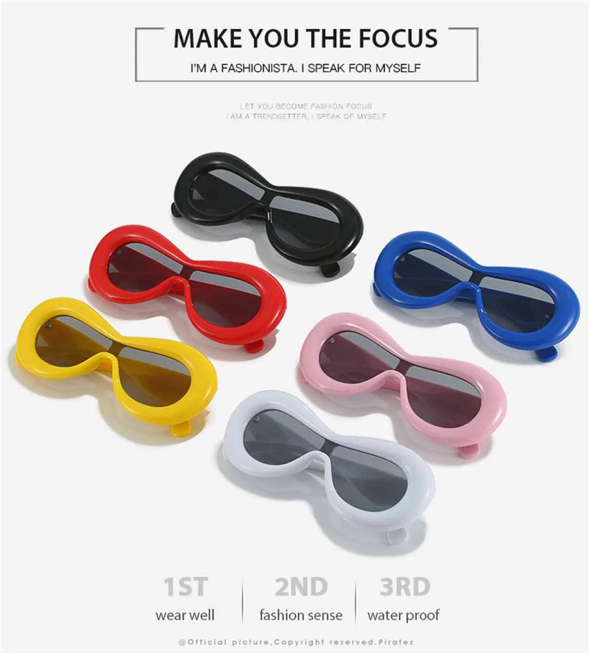 

Надувные солнцезащитные очки GIFIORE, большие модные очки в стиле «губная помада», стильные солнцезащитные очки, модные эстетичные очки, дизайнерский стиль, Blue