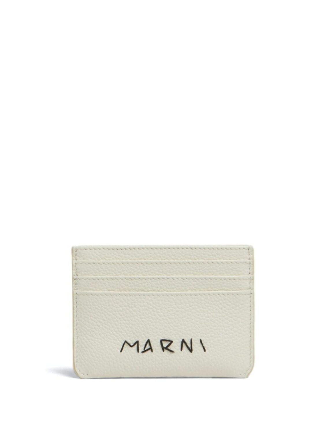

Marni кожаный держатель для карт с вышитым логотипом, белый