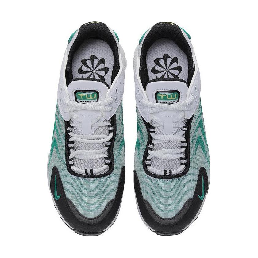 Nike Air Max TW Детские Низкие Кроссовки для Бега Черный Белый Зеленый, Павлин Зеленый | Черный — фото 3