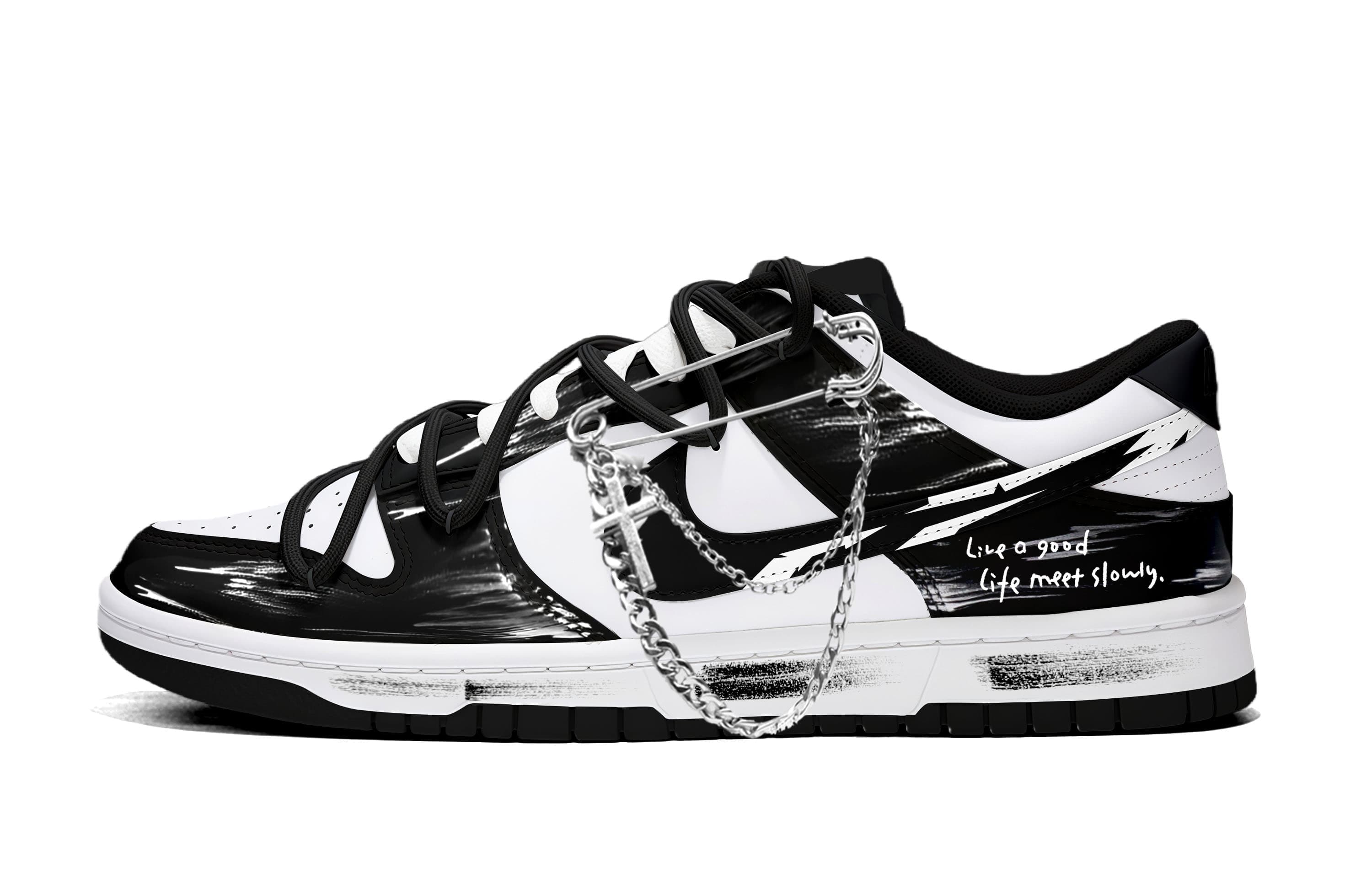 

Nike Кроссовки для скейтбординга Dunk Blackthorn Abrasion Resistant Low top Unisex черно-белые