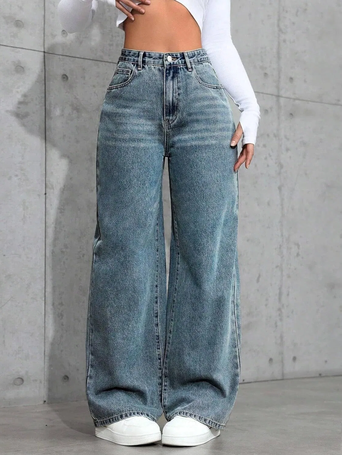 Джинсы свободные, Medium Wash — фото 3