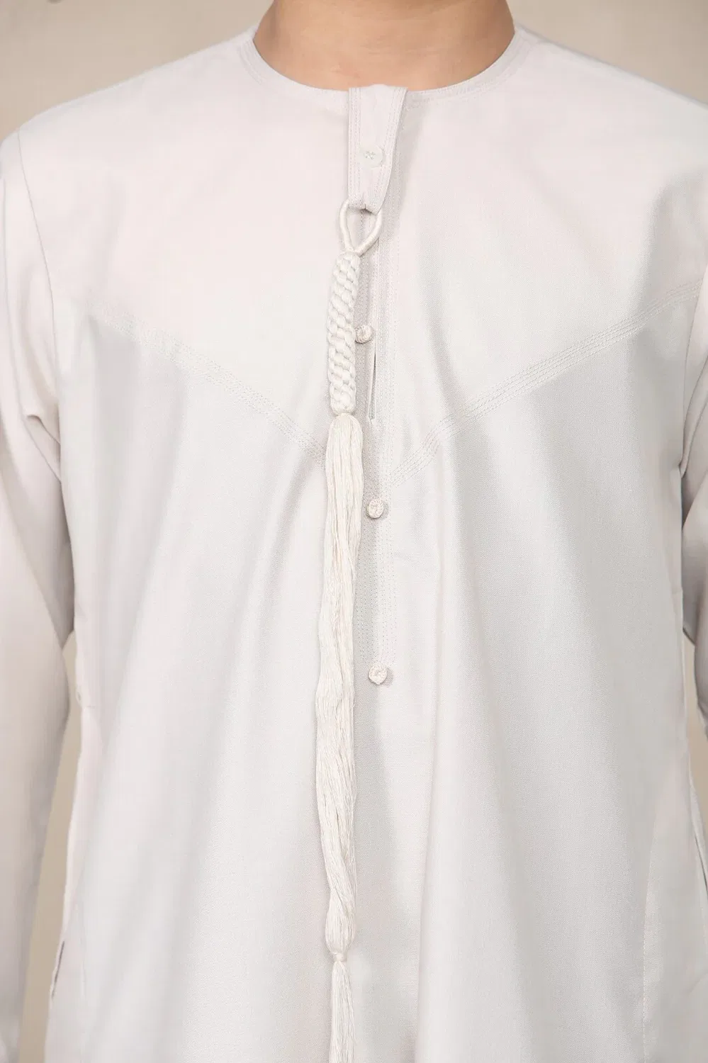 Arabic Thobes Детская бежевая блузка для мальчиков, эмиратская джубба, исламская одежда, кафтан, праздничный шнурок с кисточками — фото 2