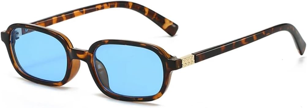 

Солнцезащитные очки для мужчин и женщин - защита UV400 - панк, маленькая оправа, цветные линзы, для занятий спортом на открытом воздухе и вождения DSVIGF, Leopard Blue