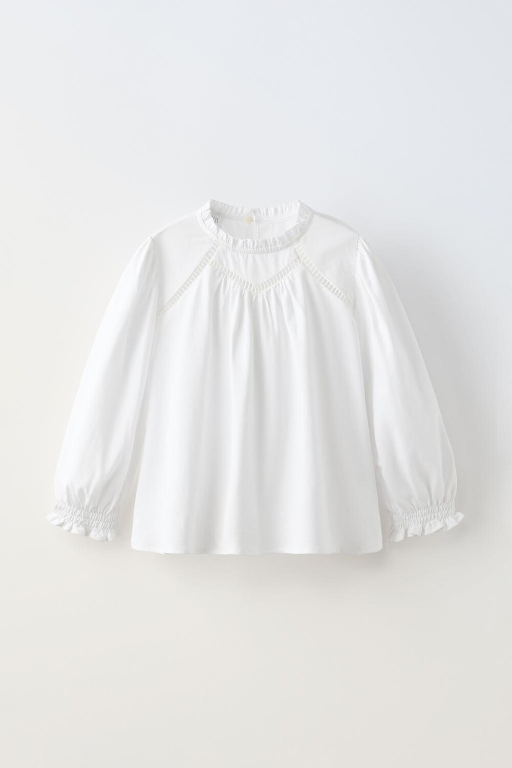 

Топ с отделкой из кружева ZARA, белый