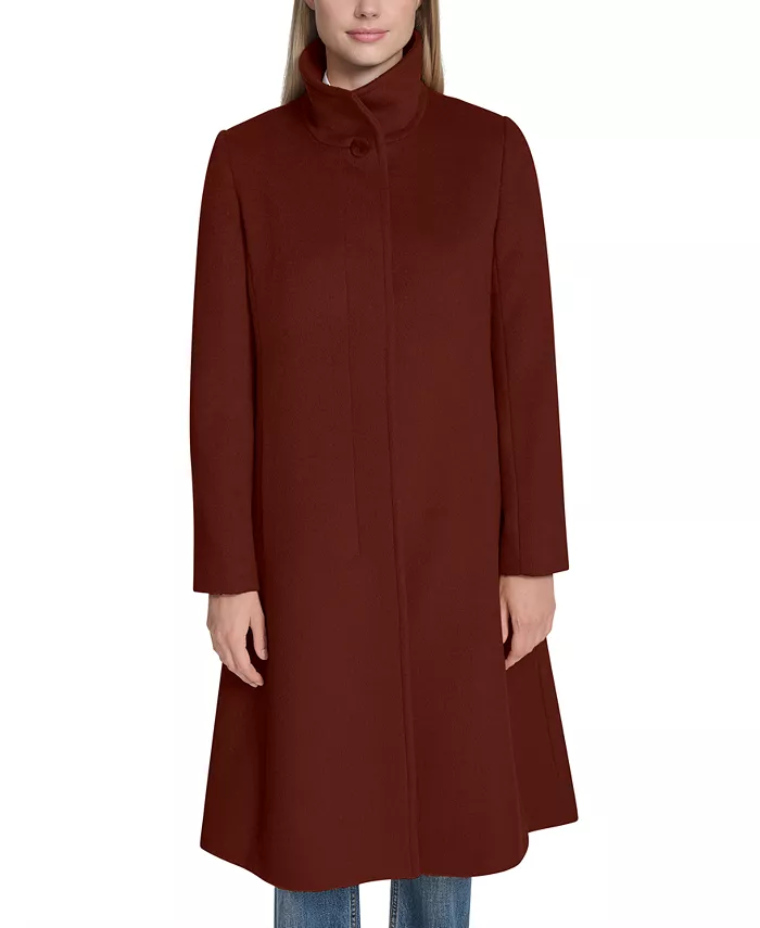 

Женское пальто с воротником стойкой из шерстяной смеси Cole Haan, красный