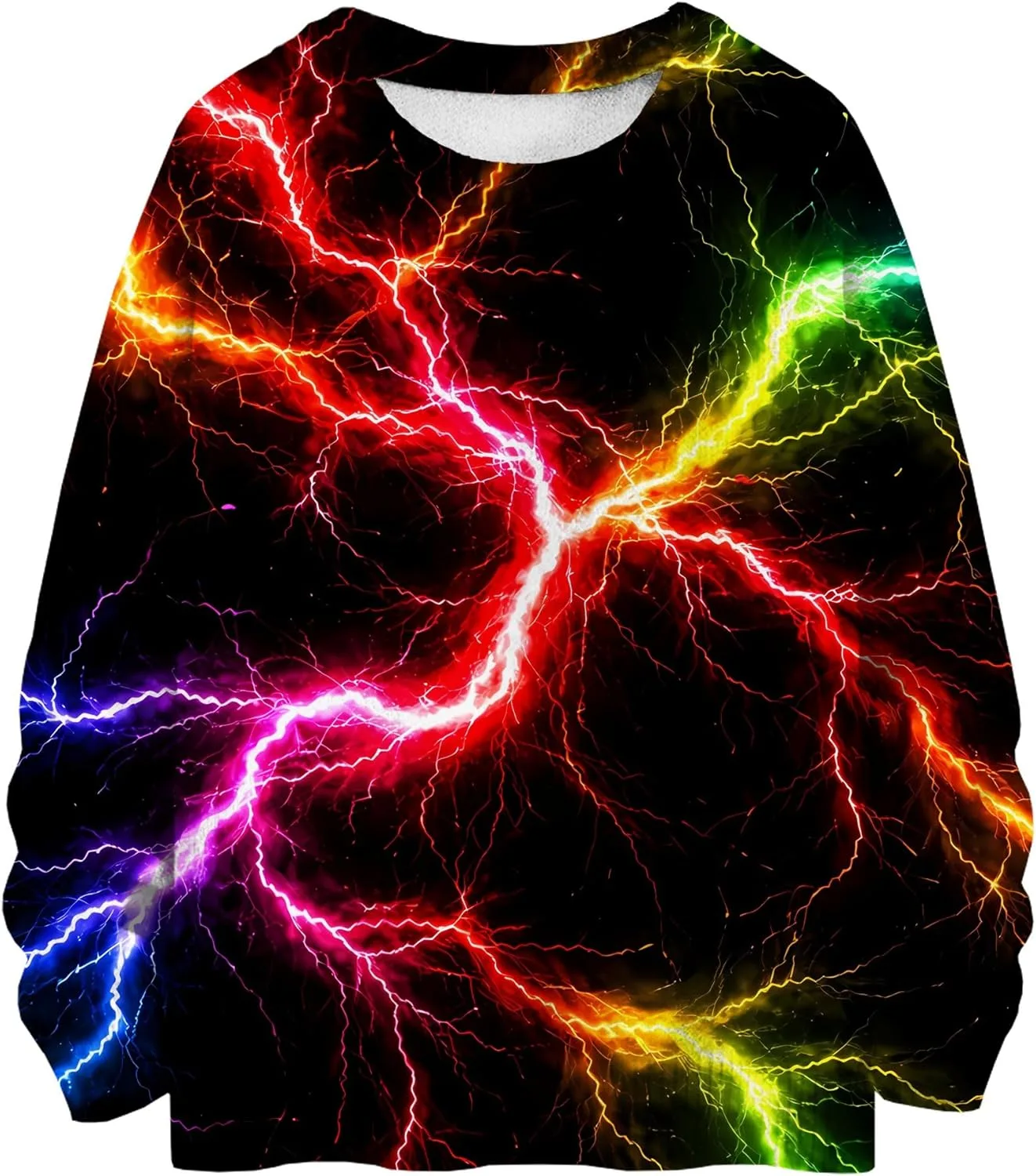 

Футболка с капюшоном Fashiononly Abstract Rainbow Lightning Pullover Hoodie