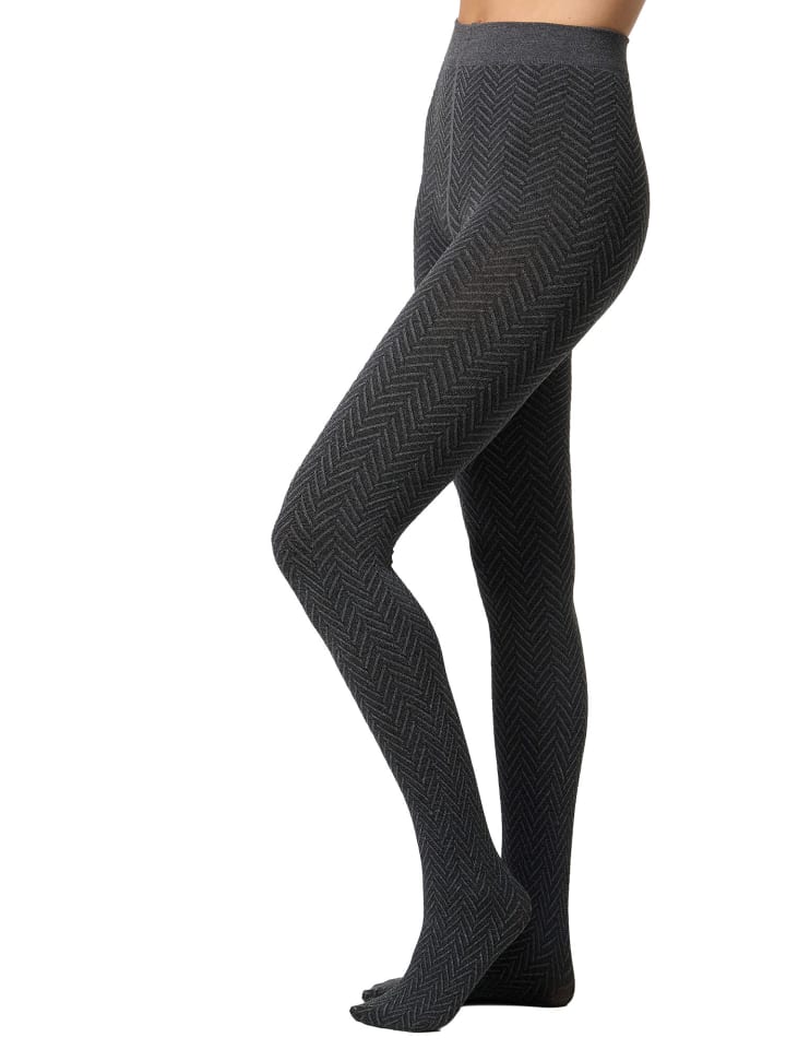 

Nur Die Уютные теплые колготки 100 DEN серого цвета с узором