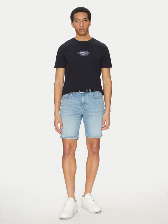 Футболка обычного кроя Flag Box MW0MW38636 Tommy Hilfiger, синий — фото 2