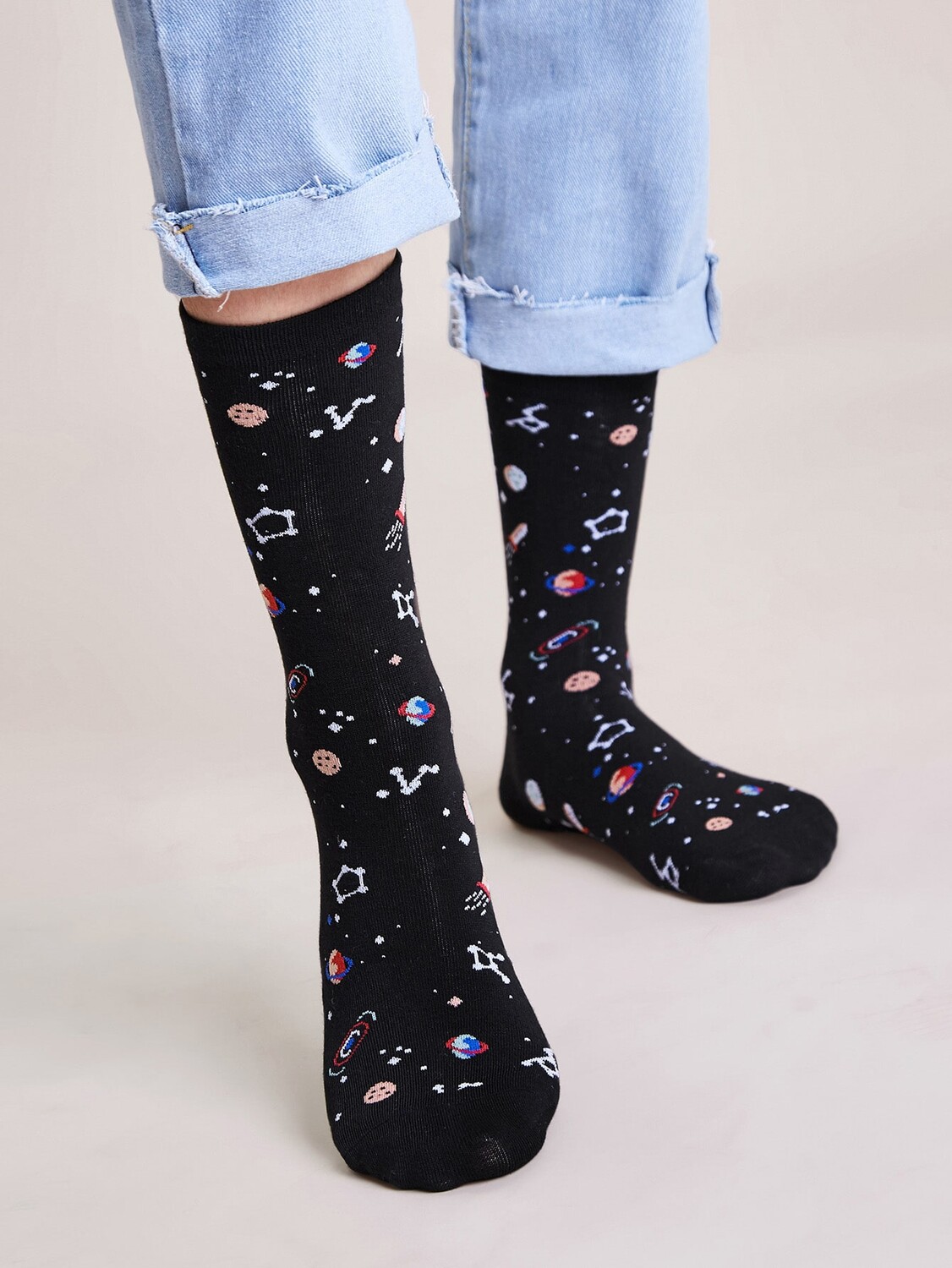 

Симпатичные носки с рисунком планет, 1 пара, многоцветный