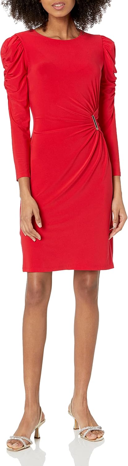 

Tommy Hilfiger Женское трикотажное платье Tommy Hilfiger с эффектными рукавами, Scarlet