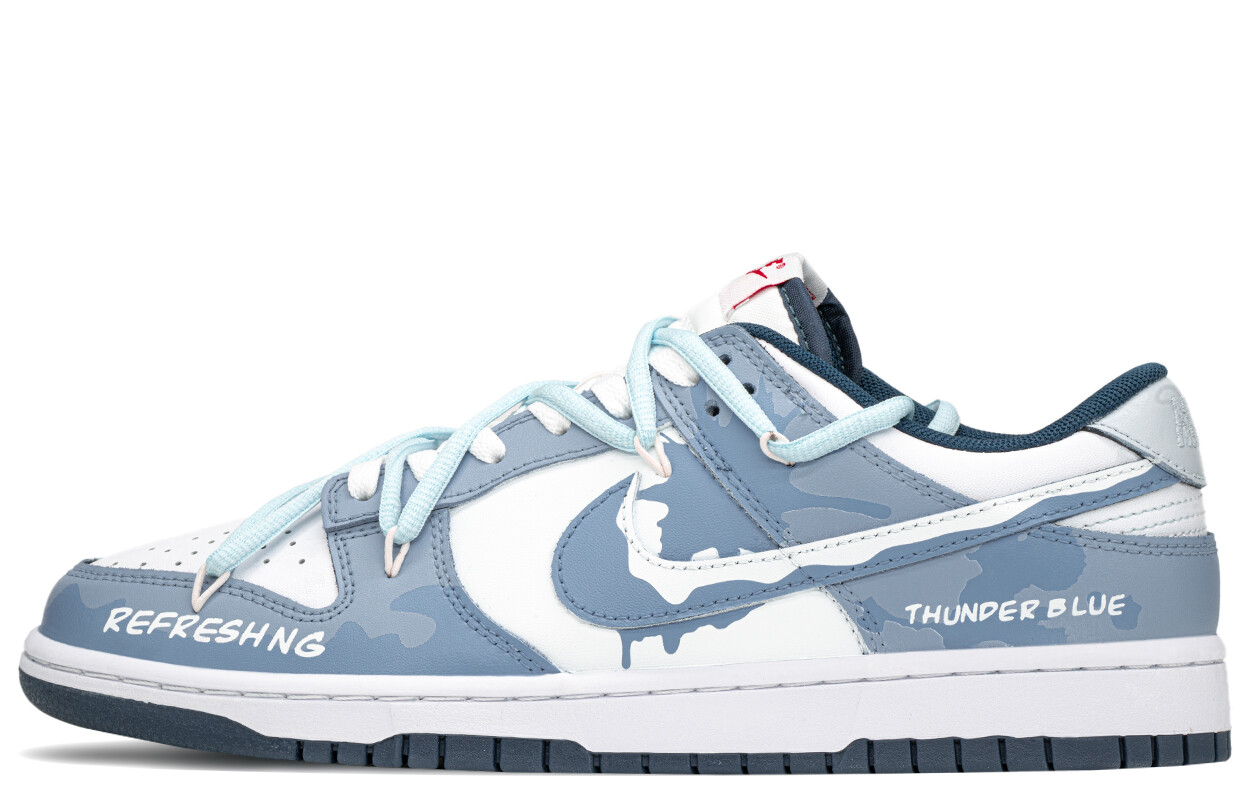 

Кроссовки Nike Dunk Skateboarding Shoes Men Low-top White/Blue/Purple, белый