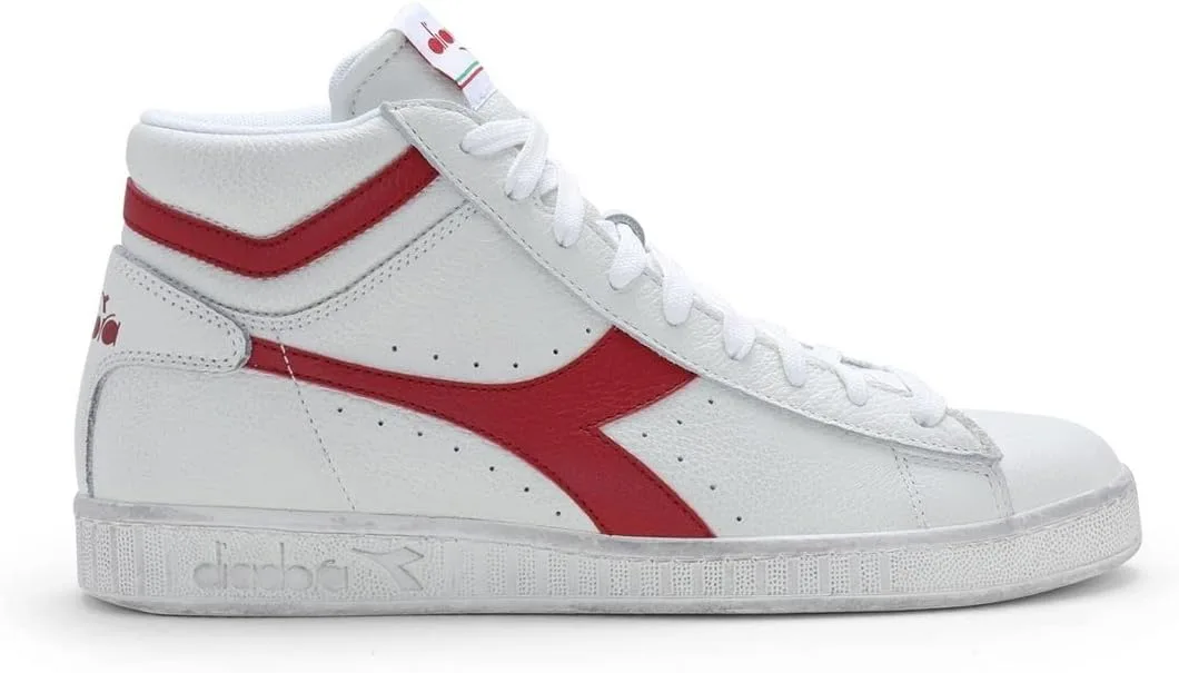 Кроссовки Diadora Unisex Game L High Waxed High Trainers, белый/красный — фото 2