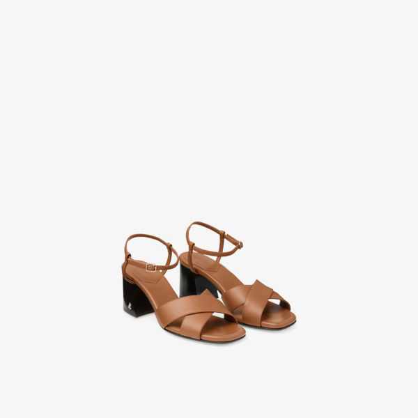 Сандалии на каблуке Jimmy Choo Valla 65 из кожи, коричневый — фото 3
